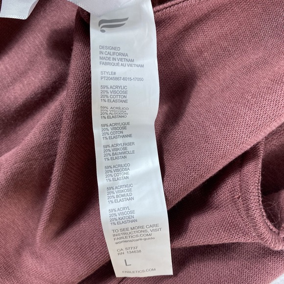 Fabletics Wide Leg Jumpsuit Sz L Dusty Mauve Loungewear Soft Comfy Travel - Picture 8 of 12